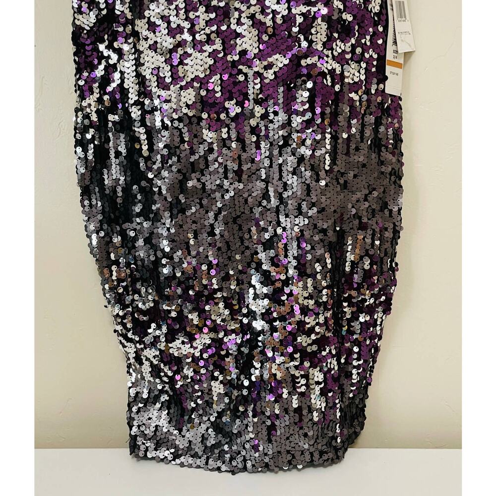 NWT Formal Purple Multi Full Sequin Strapless Party Dress - Picture 7 of 14